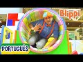 Blippi portugus visita um playground coberto  aprender cores  vdeos educativos