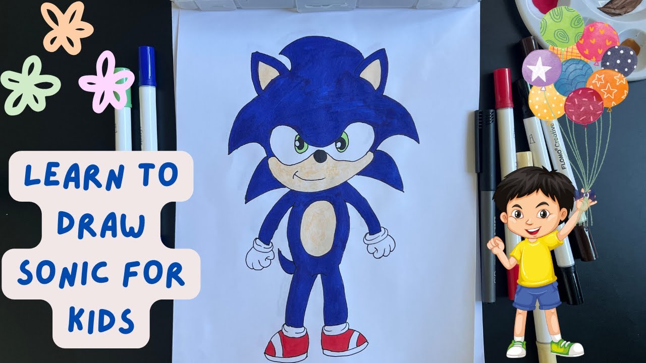 How to Draw Sonic the Hedgehog for Kids | Step-by-Step: Drawing Sonic ...