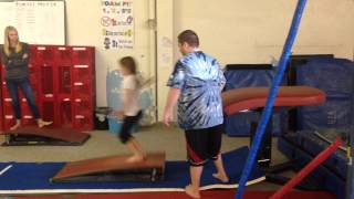 Vault spotting: Squat ons on the table