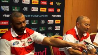 ラグビー日本代表 南アフリカ代表戦試合登録メンバー発表会見 RWC2015