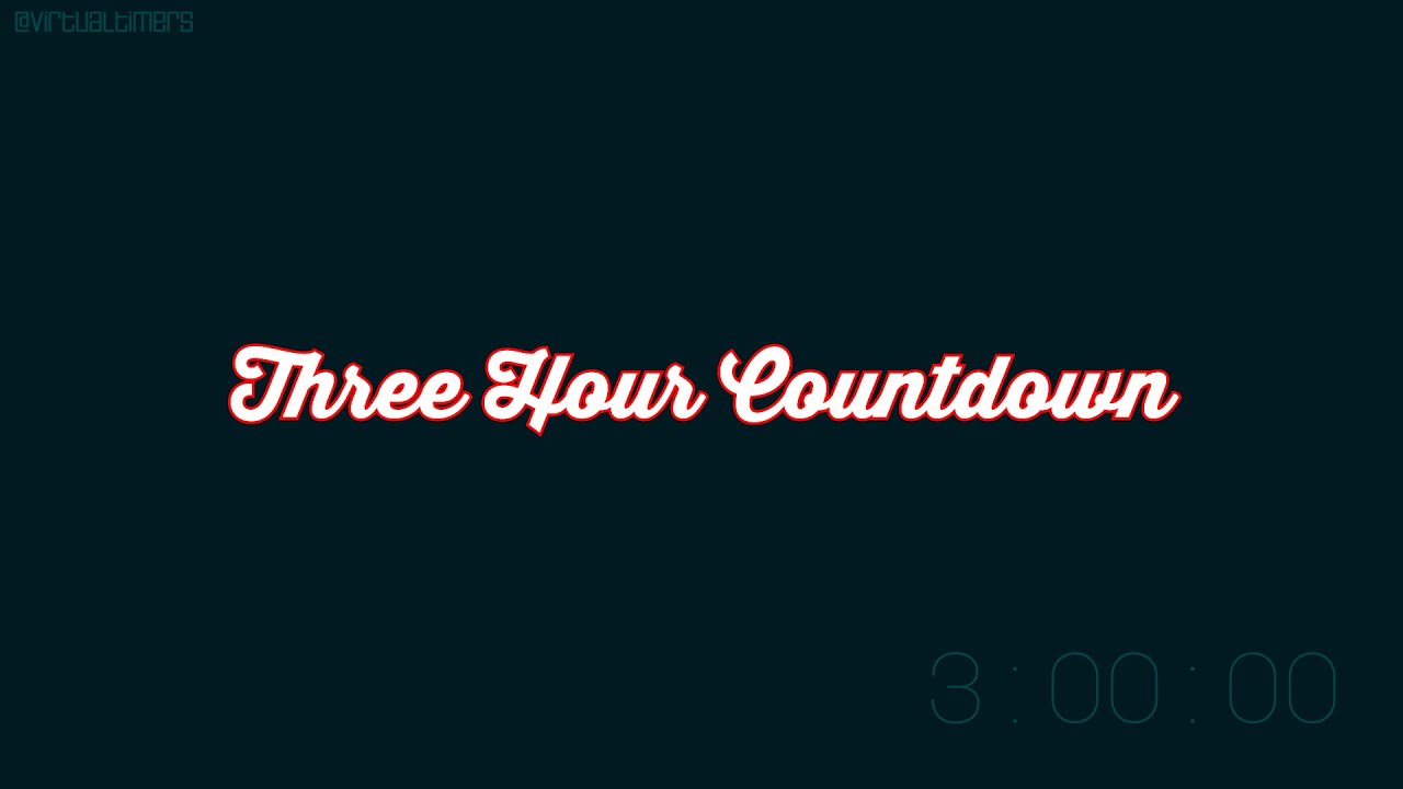 3 Hour - 180 Minutes - Text Progress Bar - Countdown Timer with Alarm ...