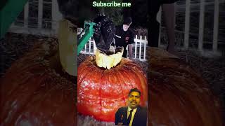 Pumpkin Main Chehra Banaya 🎃 | Halloween Funny Pumpkin Face | Creative Art Shorts #shorts 😄 #mrbeast