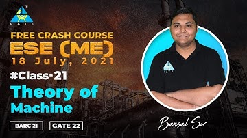 #21 Theory of Machine By Bansal Sir | ESE 2021/ BARC 21/ GATE 22