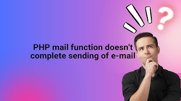 PHP mail function doesn