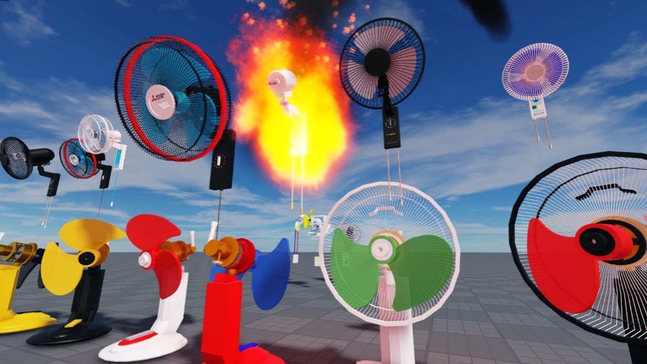 Fan - 1 Unit Kipas Angin Dinding Tanpa Baling baling Terbakar | Roblox Fans