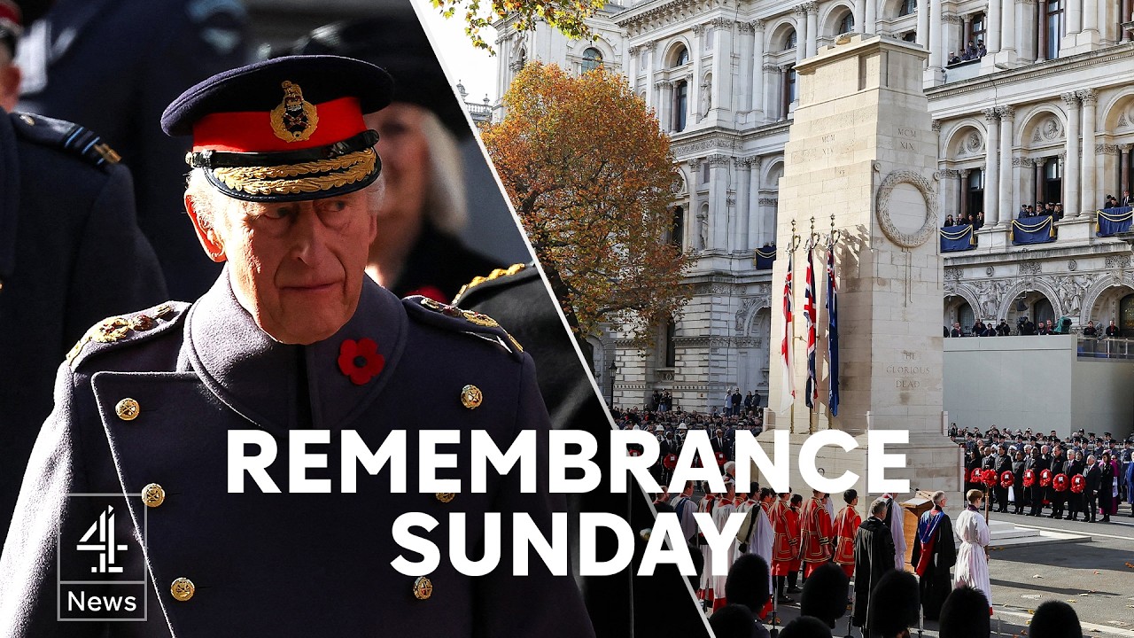King Charles leads Remembrance Sunday service at Cenotaph
