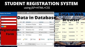 Student Management System using JSP Project - Part 1 #JSP #HTML #CSS