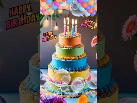 Happy Birthday Rotation Cake 💖rainbow birthday #happybirthday #birthdaycake #birthdaysong #생일