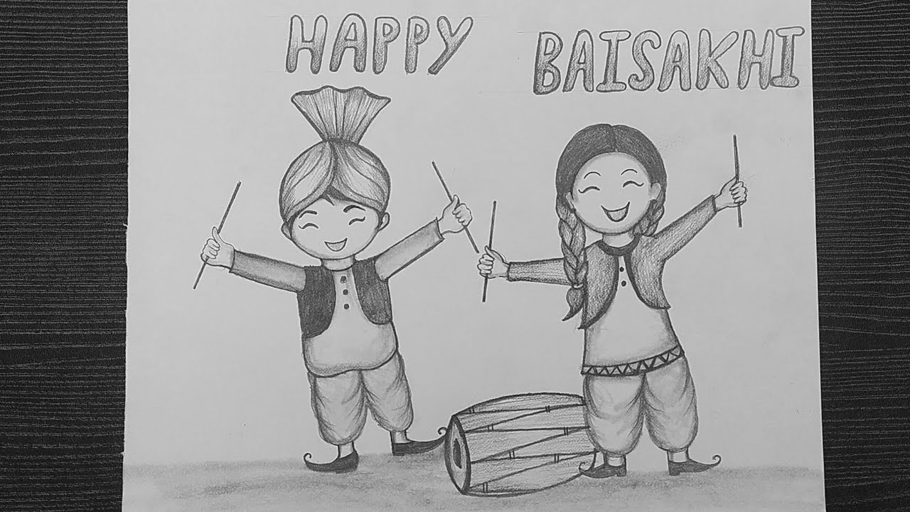 Baisakhi Celebration Drawing // How To Draw Baisakhi Festival Drawing