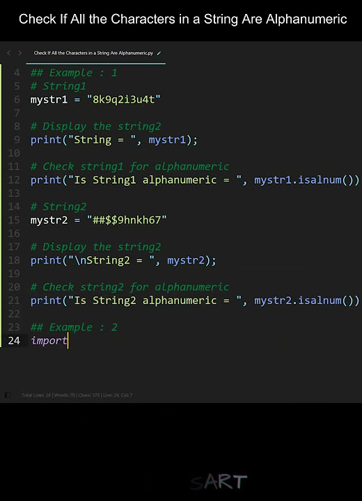 Check If All the Characters in a String Are Alphanumeric in Python ...