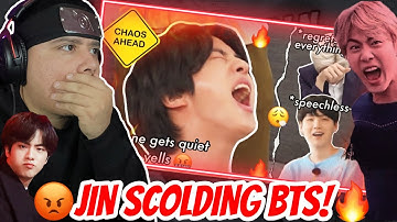 Jin being so done with BTS & scolding them for 14 minutes straight | BTS Reaction