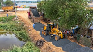 Download Lagu Nicely Project Build New Foundation For Villager Connect To High Way Road By Motor Grader Spreading  MP3