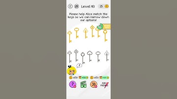 Braindom Level 93 Please help Alice match the keys so we can narrow down our options Walkthrough