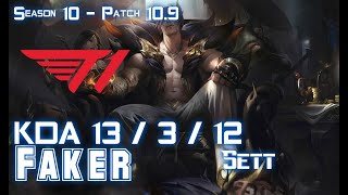 T1 Faker SETT vs YASUO Mid - Patch 10.9 KR Ranked