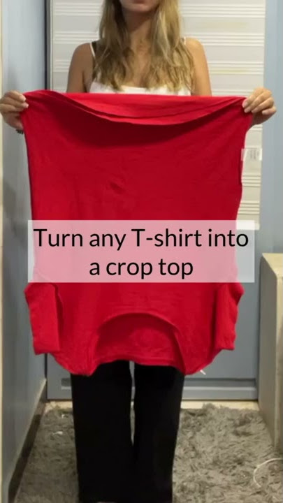 Turn ANY TSHIRT Into A CROP TOP #shorts
