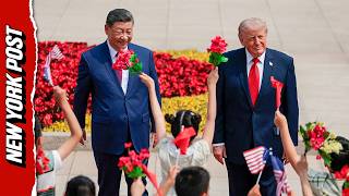 Lines of EXCITED Children Greet President Trump As He Meets with President Xi Jinping