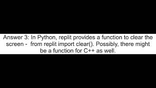 C Clear the screen in Repl it