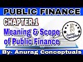 Meaning and Scope of Public Finance || Public Finance for Bcom 2nd Year || Anurag Conceptuals