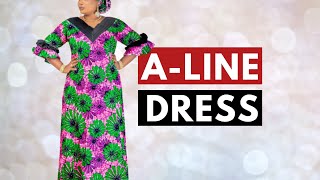 A-LINE MAXI DRESS | How to Cut & Sew an A-line Dress with Lining | Cutting & Stitching | The SILEM