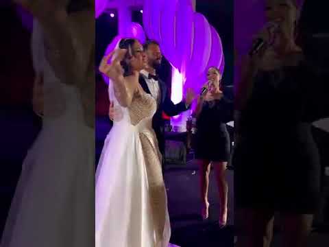 بسمة بوسيل زوجة تامر حسني تغني في فرح الفنانة ميرنا نور الدين 