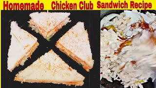 Homemade Club Sandwich Recipe by Gharhasti with Noor | How To Make Chicken Club Sandwiches