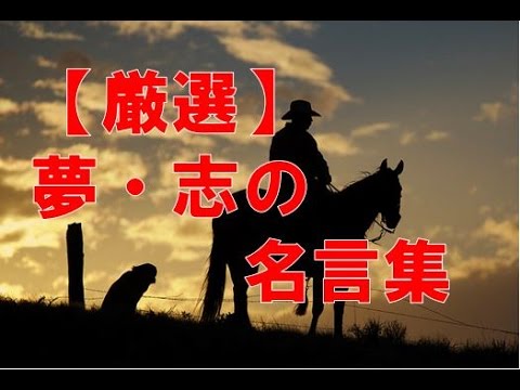 【厳選】夢・志の名言集