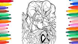 Spider-Man and Venom Coloring Pages / Superhero Coloring Page. screenshot 1