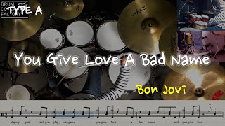 Download Lagu You Give Love A Bad Name(동영상악보)(TYPE A) - Bon Jovi - 유한선-드럼악보,드럼커버,Drum cover,drumsheetmusic MP3