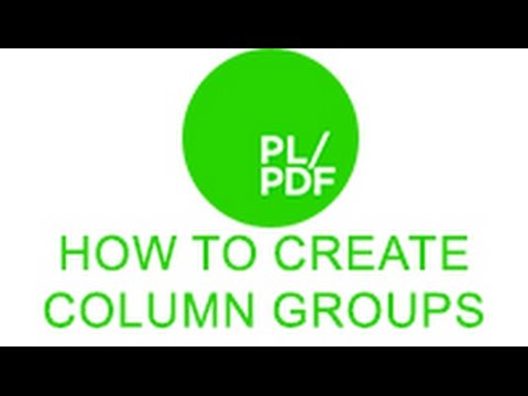 How to use the column group SDT in PL/PDF