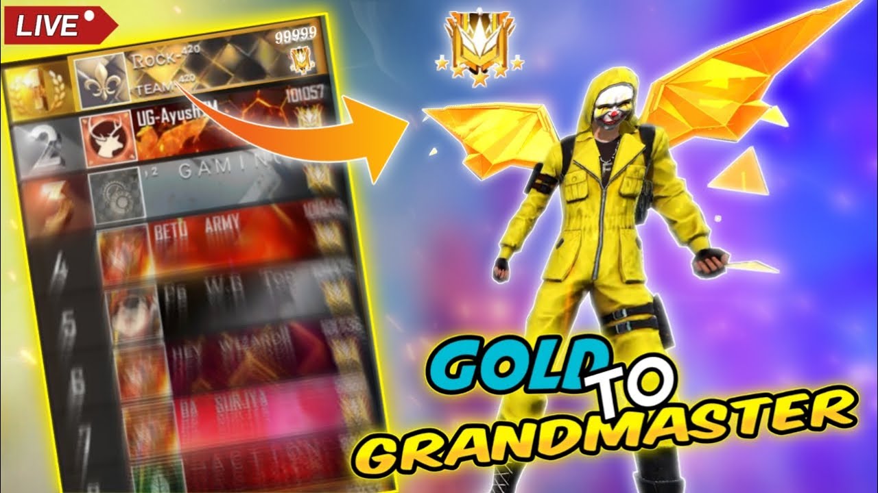 PUSH TO TOP 1 GRANDMASTER BR RANKED 😎 | free fire live | ff live | free ...