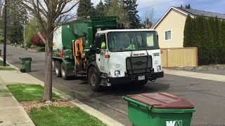 WM Newberg Oregon - Autocar ACX Labrie Automizer On A Heavy Yard Waste Route!