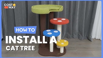 How to Install the 3-In-1 Cat Tree Full-Wrapped Sisal Posts Removable Mat | PV10126 #costway #howto