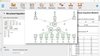 Structural equation modeling in free software JASP screenshot 3