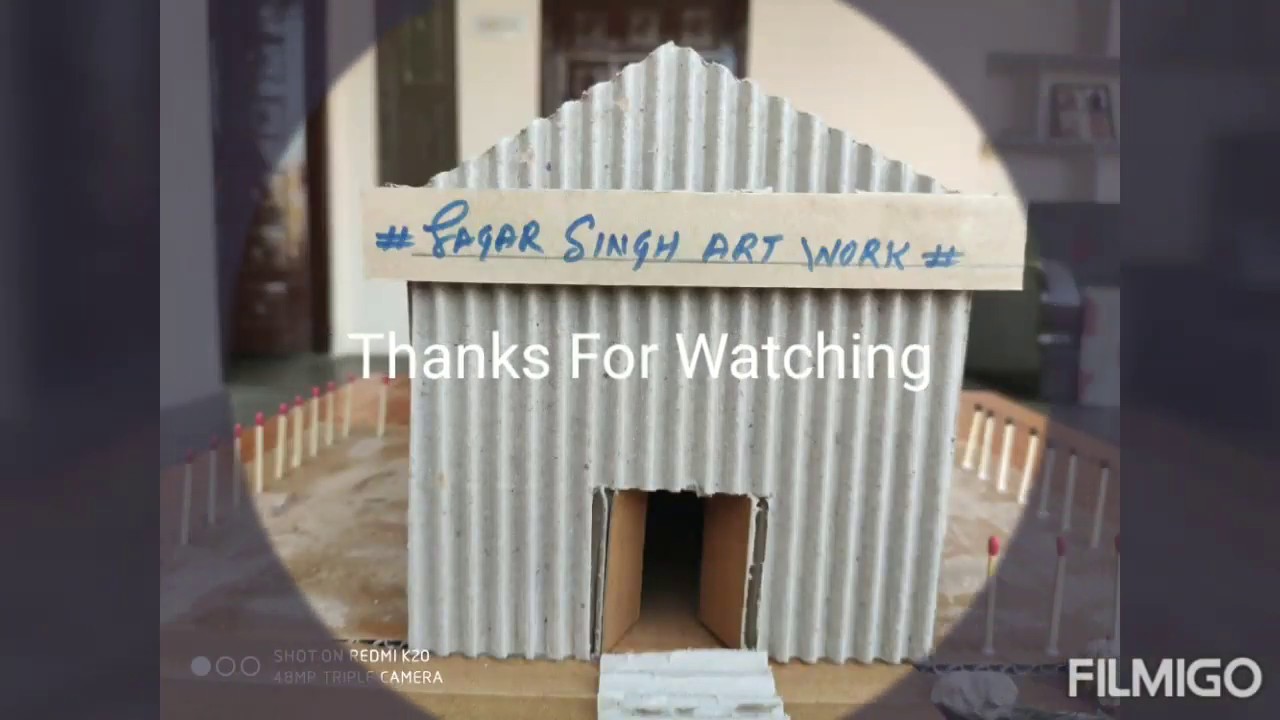 MAKING HUT USING CARDBOARD #SSAW# - YouTube