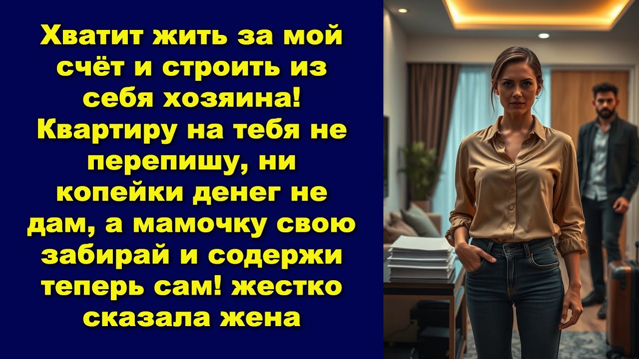 Хватит жить за мой счёт и строить из себя хозяина! Квартиру на тебя не перепишу, ни копейки денег
