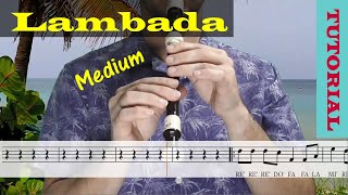 Lambada - Tutorial flauta con partitura | Karaoke instrumental Resimi