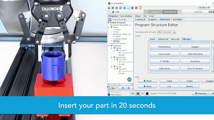 Cobots program Insertion Node by Robotiq UR+ Solution