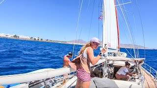 SLOW TV - ( 2+ hrs) Sailing into Canary Islands and docking! SV Delos