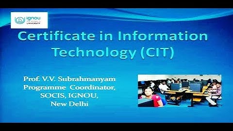 CIT- (Certificate in Information Technology)