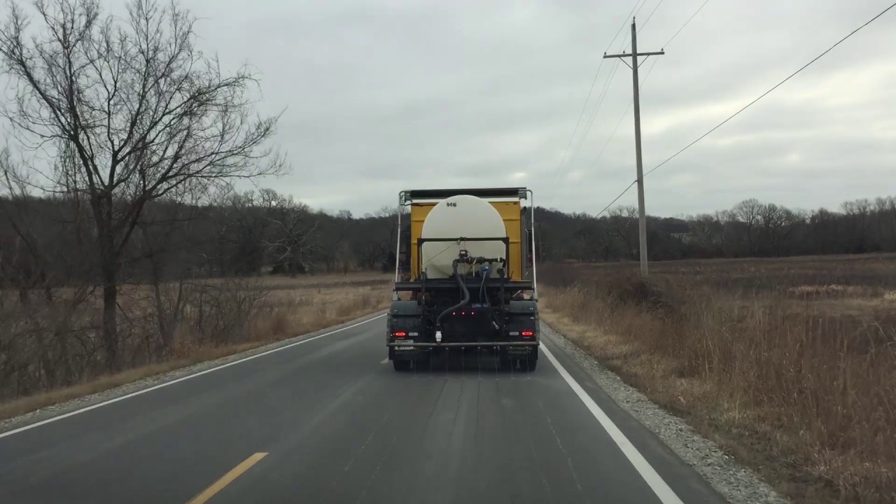 JoCo Public Works Department pretreating roads before ice storm