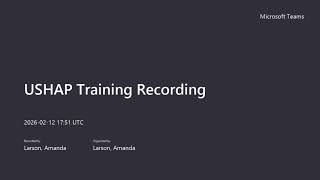 USHAP Training: Pulling Application and Forms from HMIS
