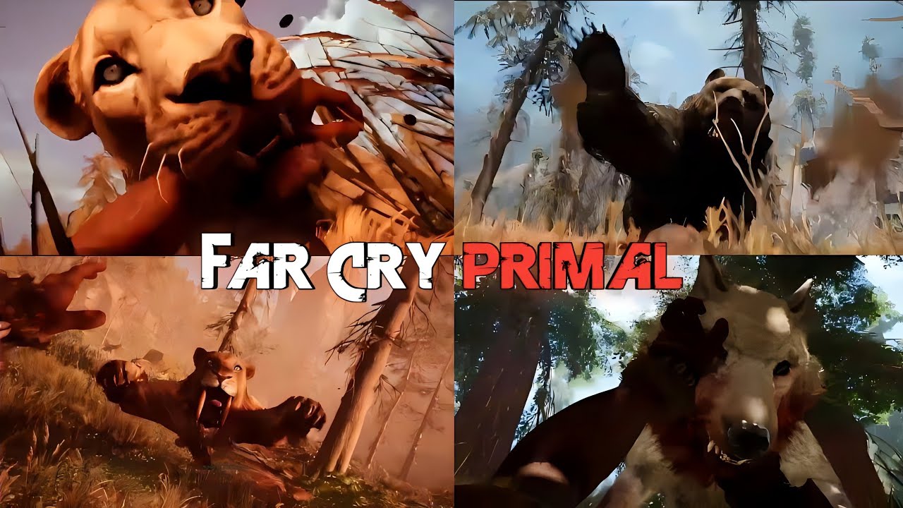 Far Cry Primal - Все Анимации Нападения Зверей