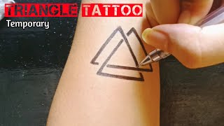 Cara membuat tato segitiga pakai pena || #tattoo #tattooart #tattooartist