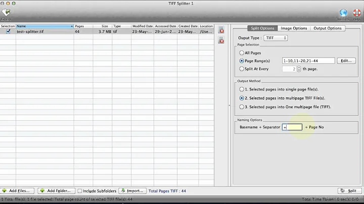TIFF Splitter for Mac - Split TIFF into single page TIFF or other image formats