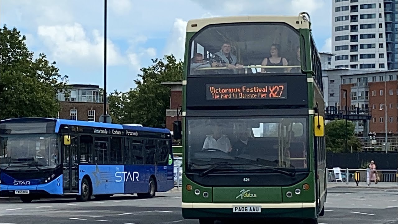 XelaBus 521 Dennis Trident East Lancs myllennium lolyne on the X27 victorious shuttle