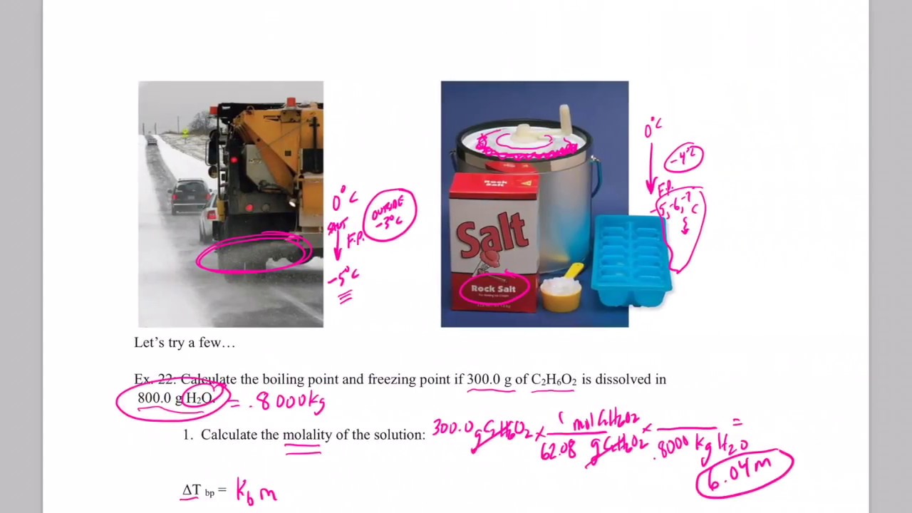 Solutions Part 12: Boiling Point Elevation & Freezing Point Depression