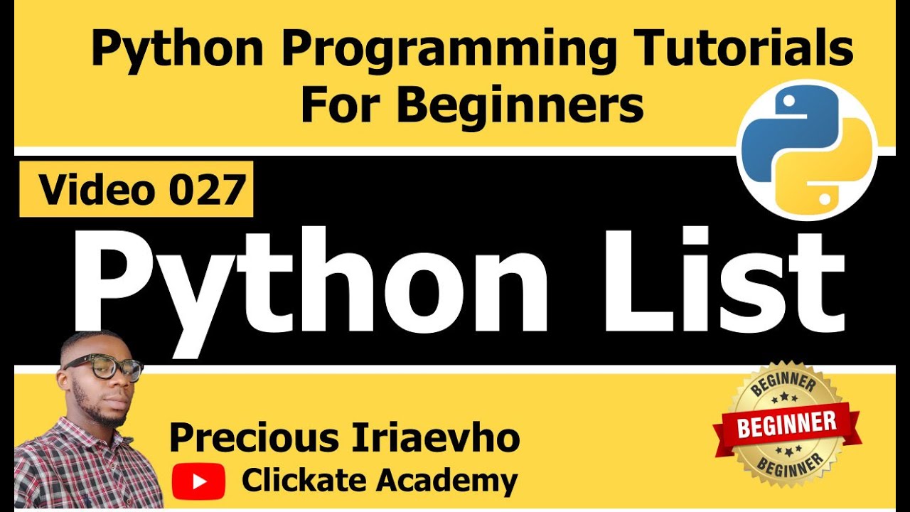 027 - Python List | Python Tutorial for Beginners Full Course - YouTube