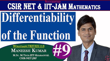 Differentiability of the Function | Lec- 9 | Real Analysis Course | CSIR NET Mathematics