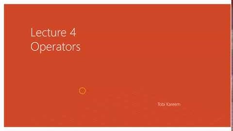 9 - Operators in Python (I) - (Yoruba Mix)