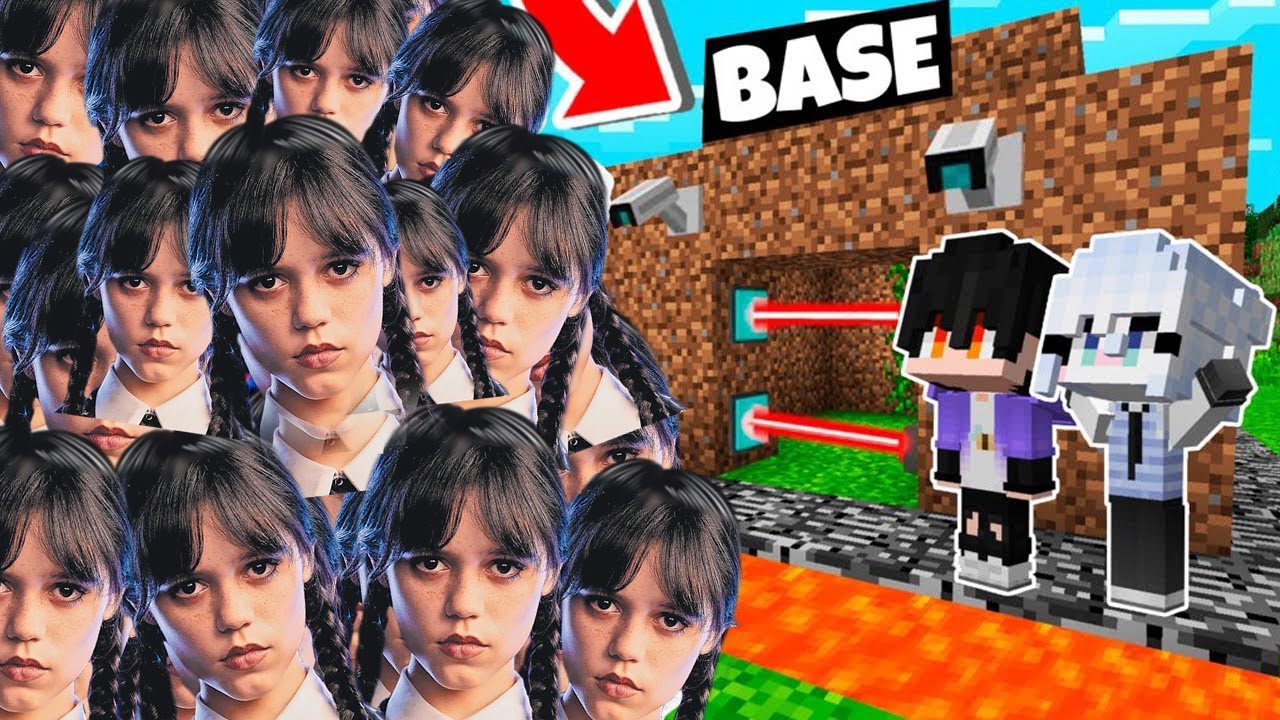RETO DE LA BASE VS 1000000 MERLINA ADDAMS 😱😰 BASE NOOB VS FAMILIA ADDAMS EN MINECRAFT